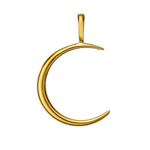 Polished Gold Vermeil Crescent Moon Pendant 