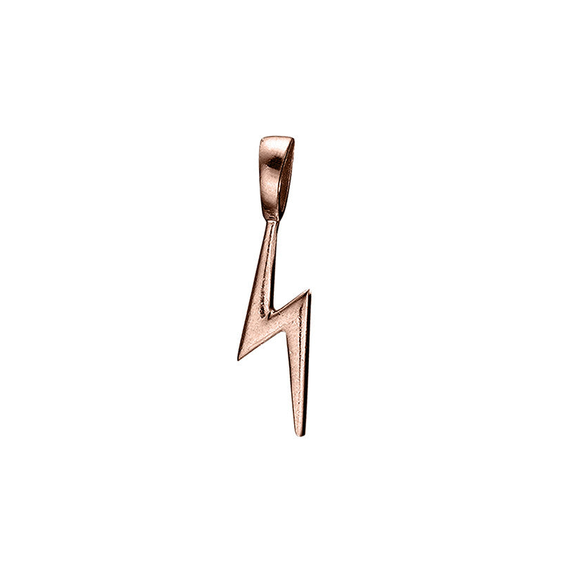 Matte Rose Gold Vermeil Blixt Lightning Bolt Charm