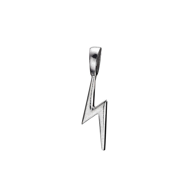 Matte Sterling Silver Blixt Lightning Bolt Charm