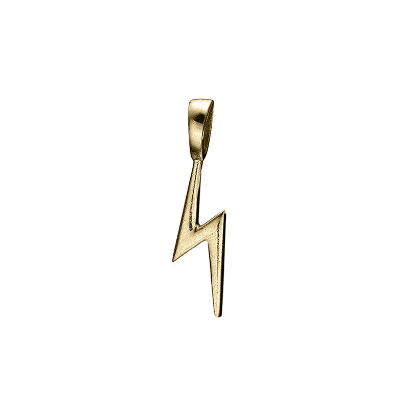 Matte Gold Vermeil Blixt Lightning Bolt Charm