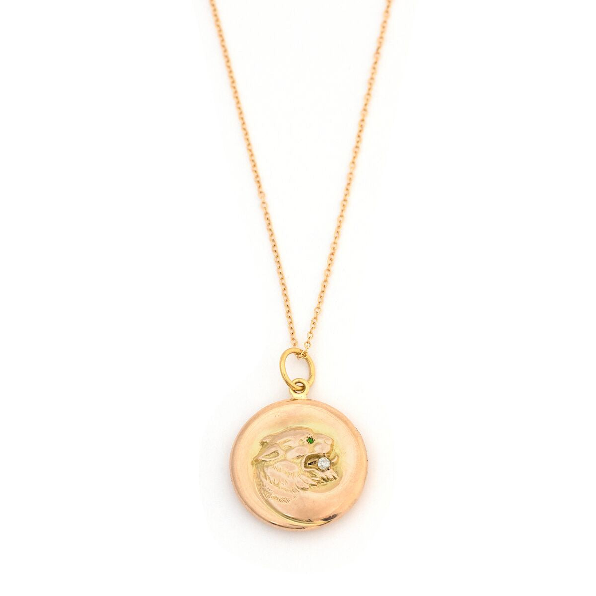14K & Diamond Lioness Locket