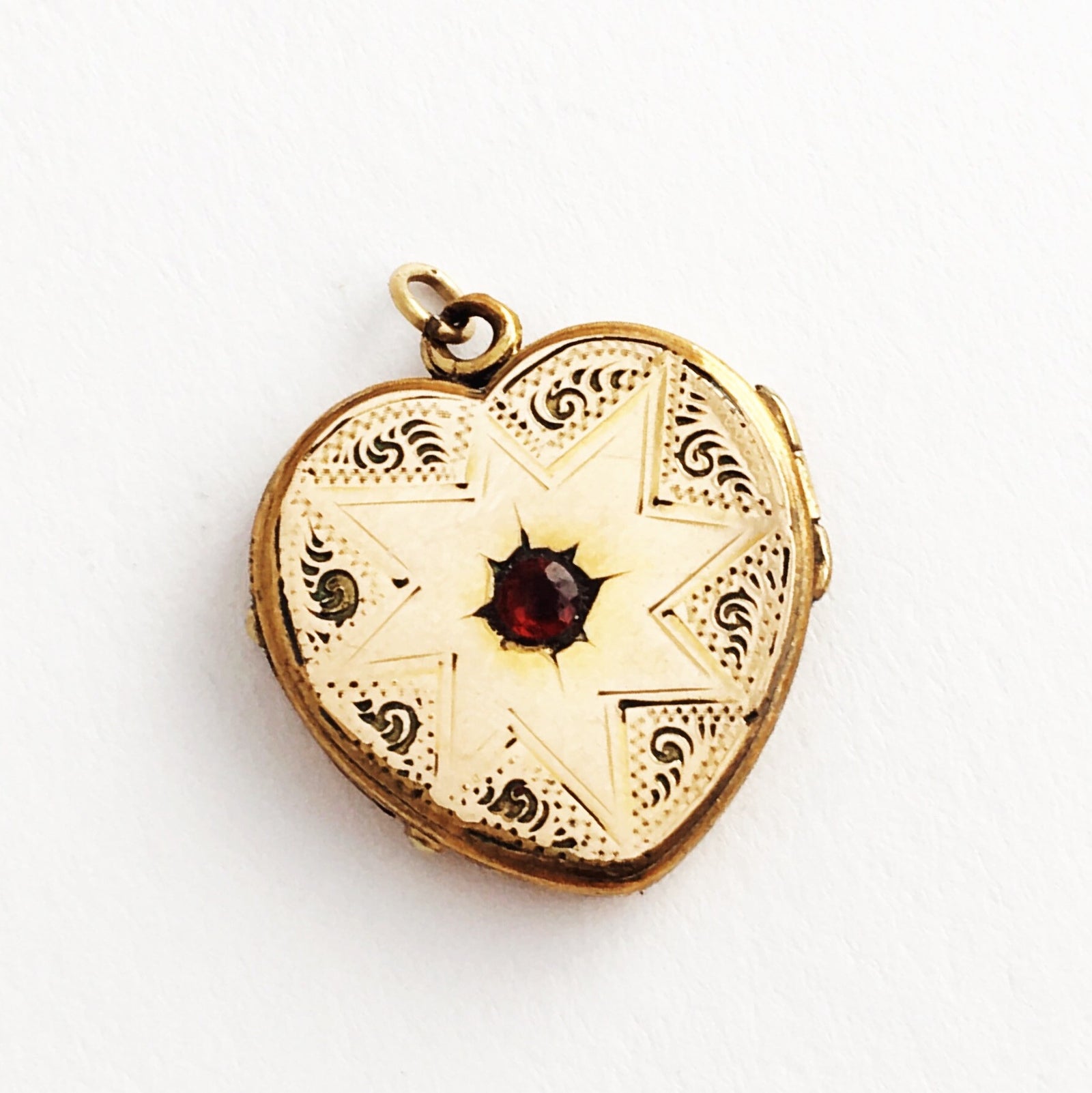 Compass Rose Heart Antique Locket