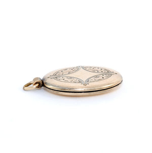 Oval Engraved North Star Locket