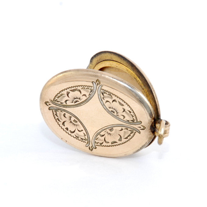 Oval Engraved North Star Locket