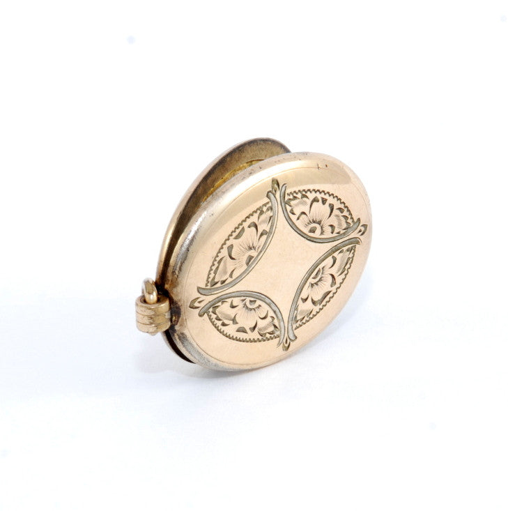 Oval Engraved North Star Locket