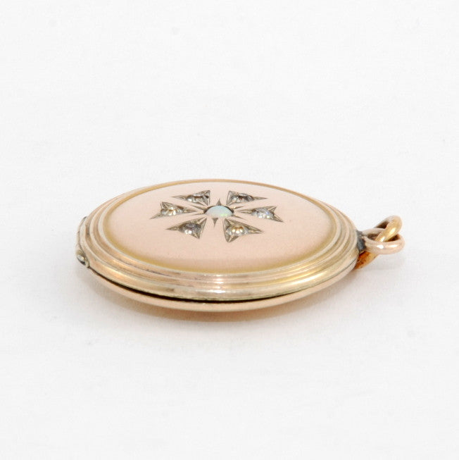Opal Floral Starburst Locket