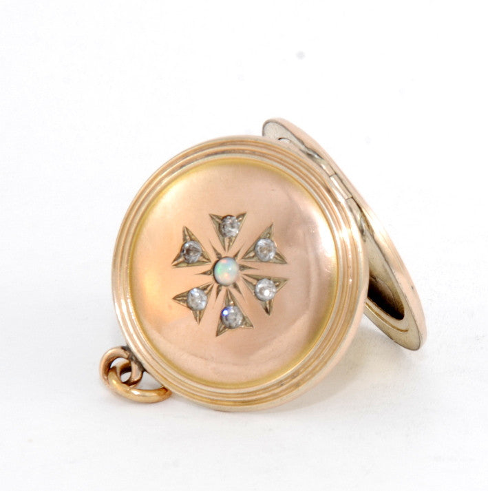Opal Floral Starburst Locket