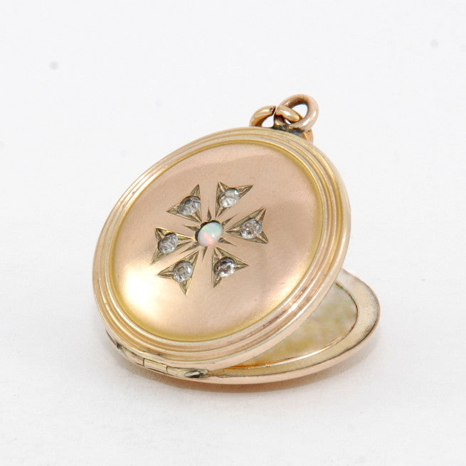 Opal Floral Starburst Locket