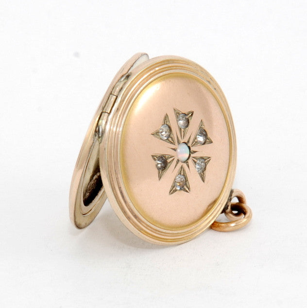 Opal Floral Starburst Locket