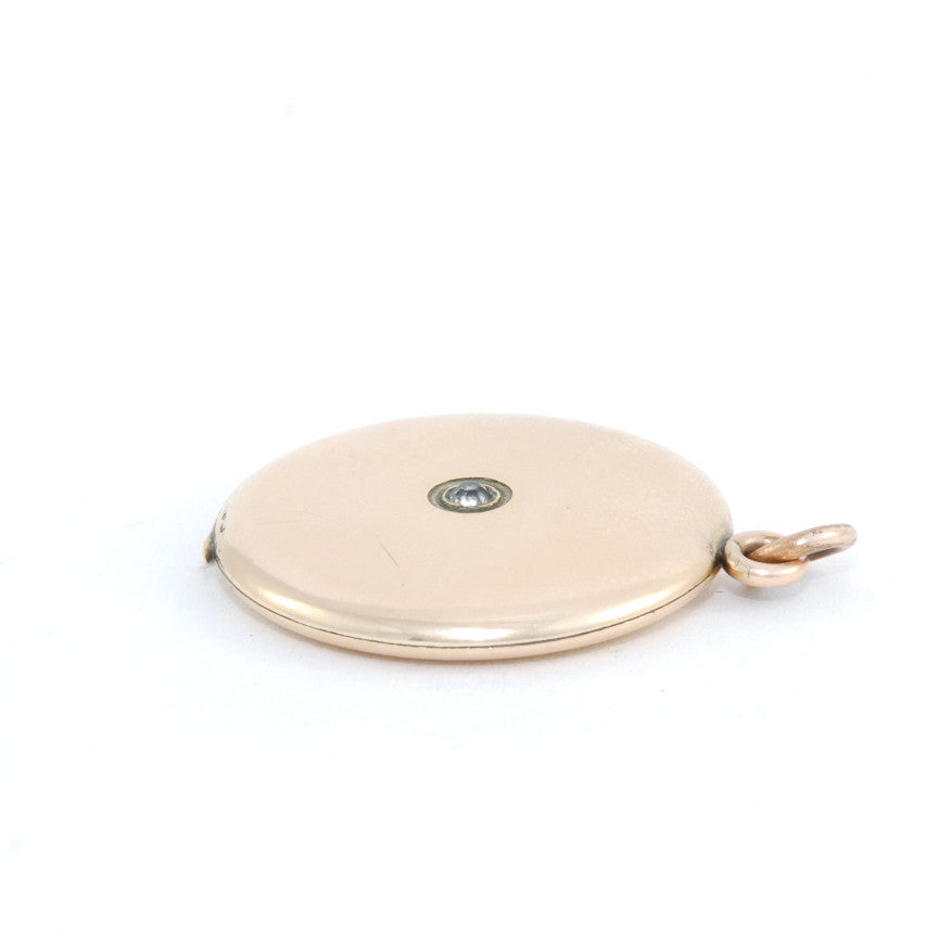 Large Round Solitaire Vintage Locket