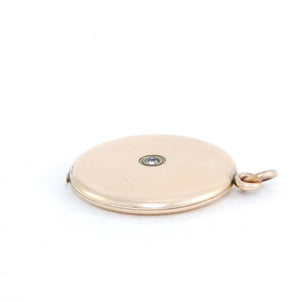 Large Round Solitaire Vintage Locket