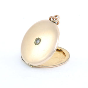 Large Round Solitaire Vintage Locket