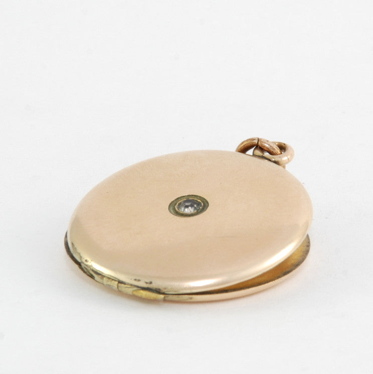 Large Round Solitaire Vintage Locket