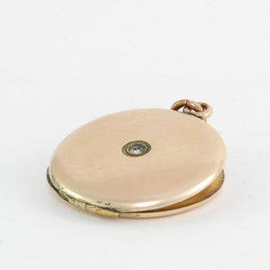 Large Round Solitaire Vintage Locket