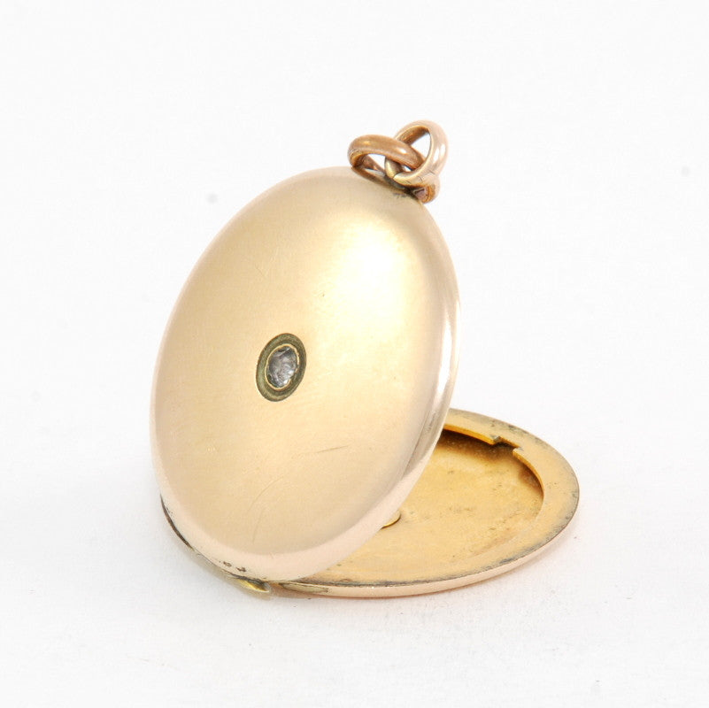 Large Round Solitaire Vintage Locket