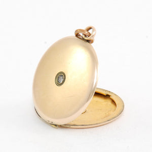 Large Round Solitaire Vintage Locket