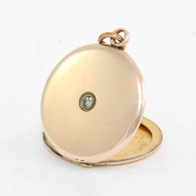 Large Round Solitaire Vintage Locket