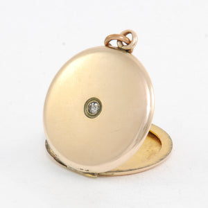 Large Round Solitaire Vintage Locket