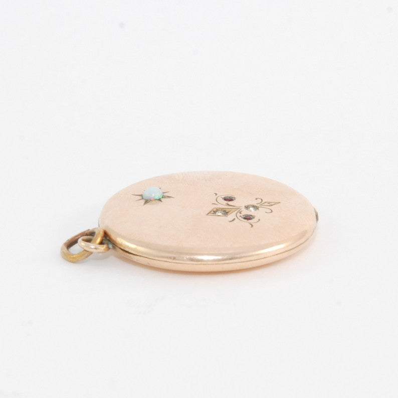 Opal Fleur de Lis Locket