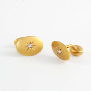 These antique solid 14k gold and old mine cut diamond star cufflinks had us at Hello. They'd make a pretty amazing gift for a dapper dad, a groom on his wedding day, or a lady who can rock shirtsleeves.