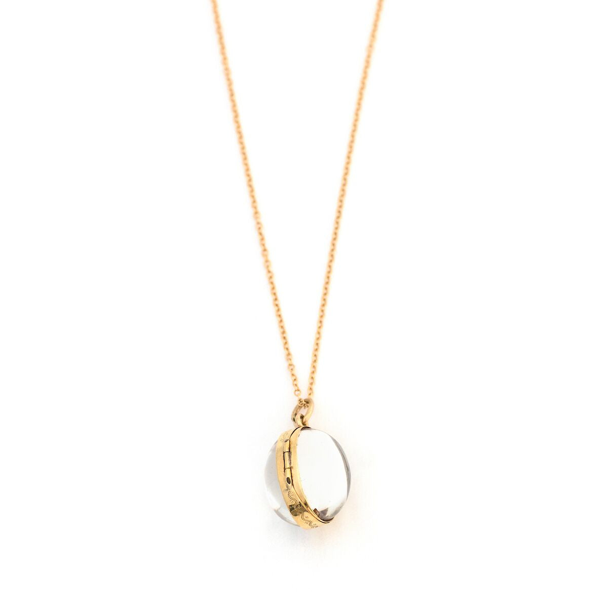 Petite Pool of Light Rock Crystal Locket