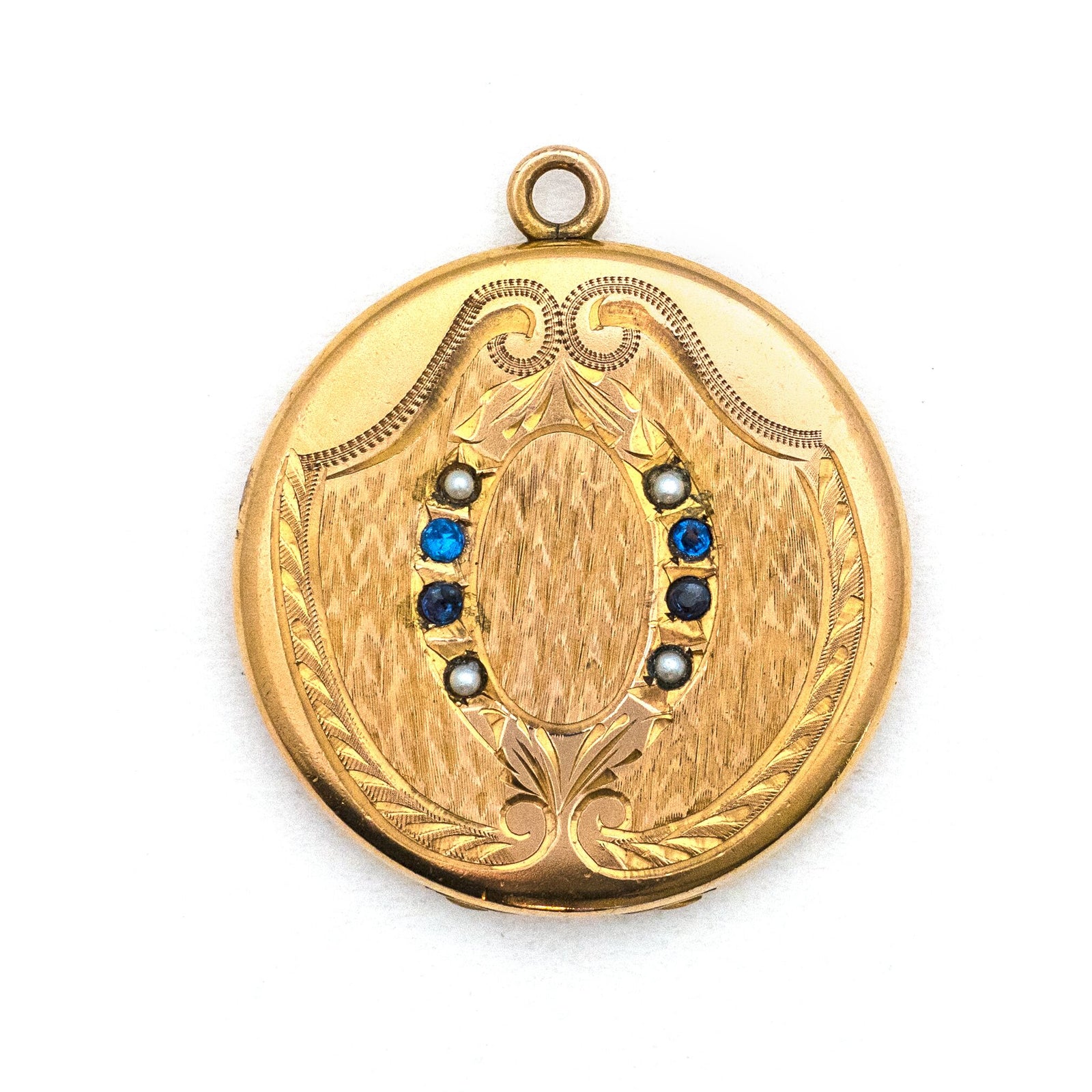Blue & Pearl Shield Locket