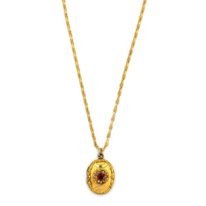 Red Star Oval Locket