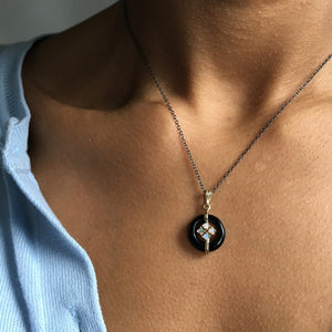 Onyx and Opal Vintage Necklace
