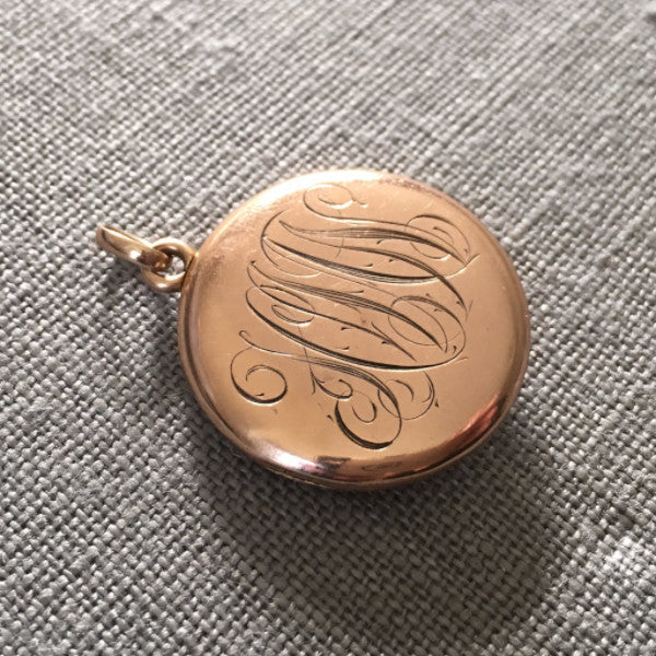 14K Gold and Diamond Round Victorian Locket