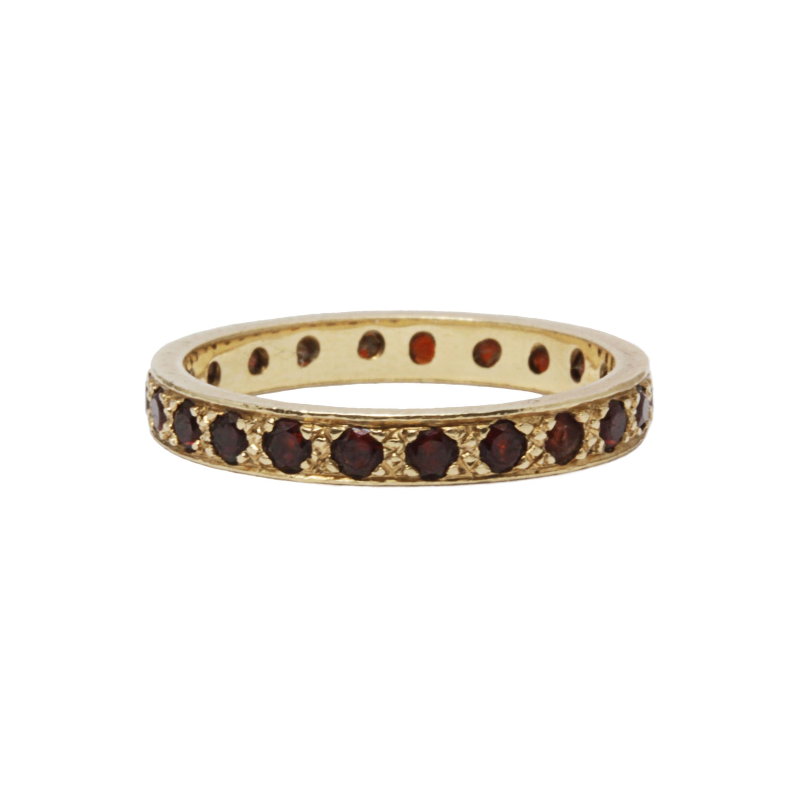Antique 15K Yellow Gold and Garnet Victorian Eternity Band