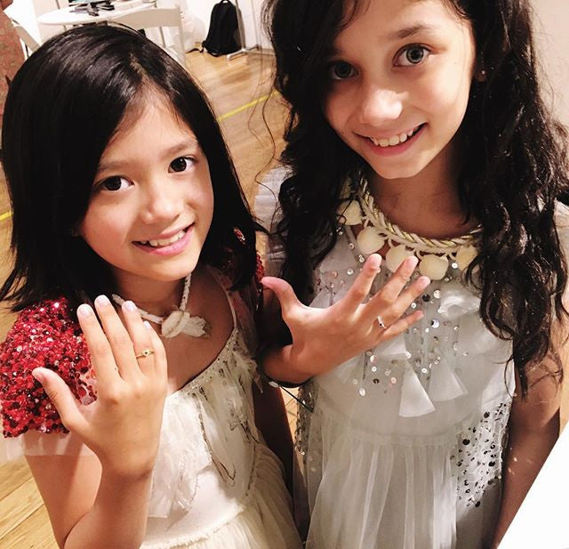 Girl's Heart Stacking Birthstone Rings - Sterling Silver