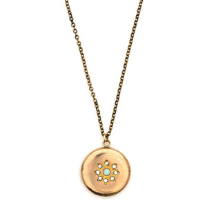 Opal Snowflake Locket