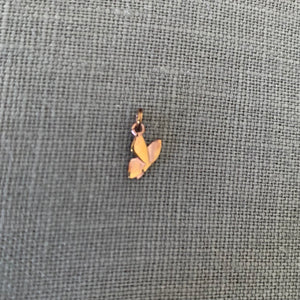 Polished Rose Gold Vermeil Butterfly Charm - Tiny