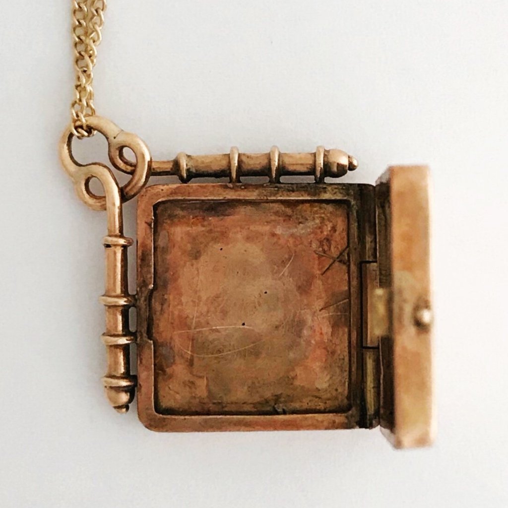 Solid 14K and Diamond Moon and Star Locket