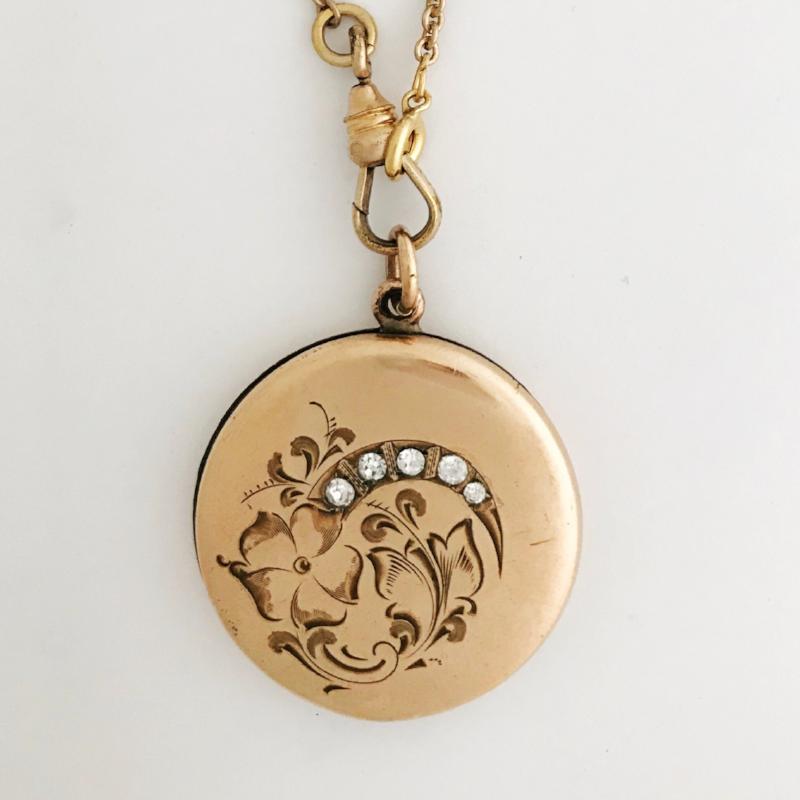 Floral Crescent Locket