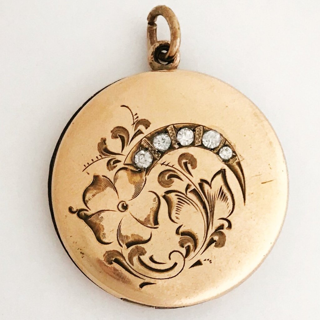 Floral Crescent Locket