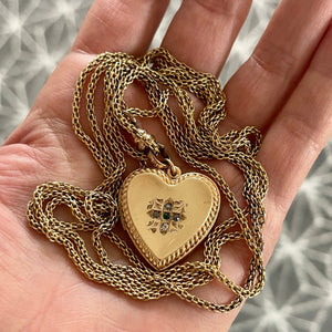 Mesh Antique Watch Chain, shown with heart cross locket