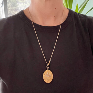 Oval Pearl Fleur De Lis Antique Locket