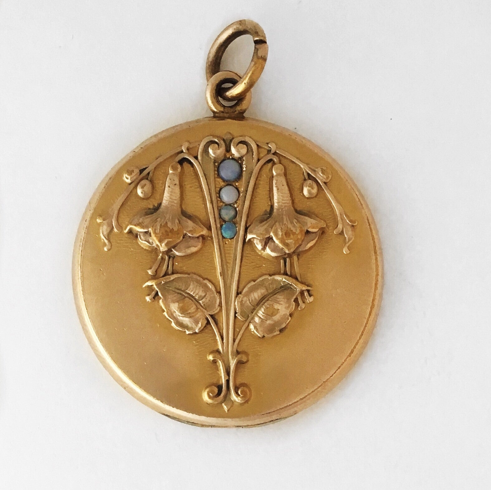 Opal Floral Locket
