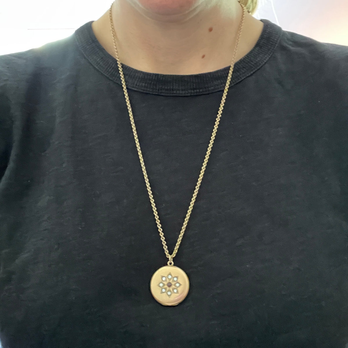Scarlet Snowflake Antique Locket