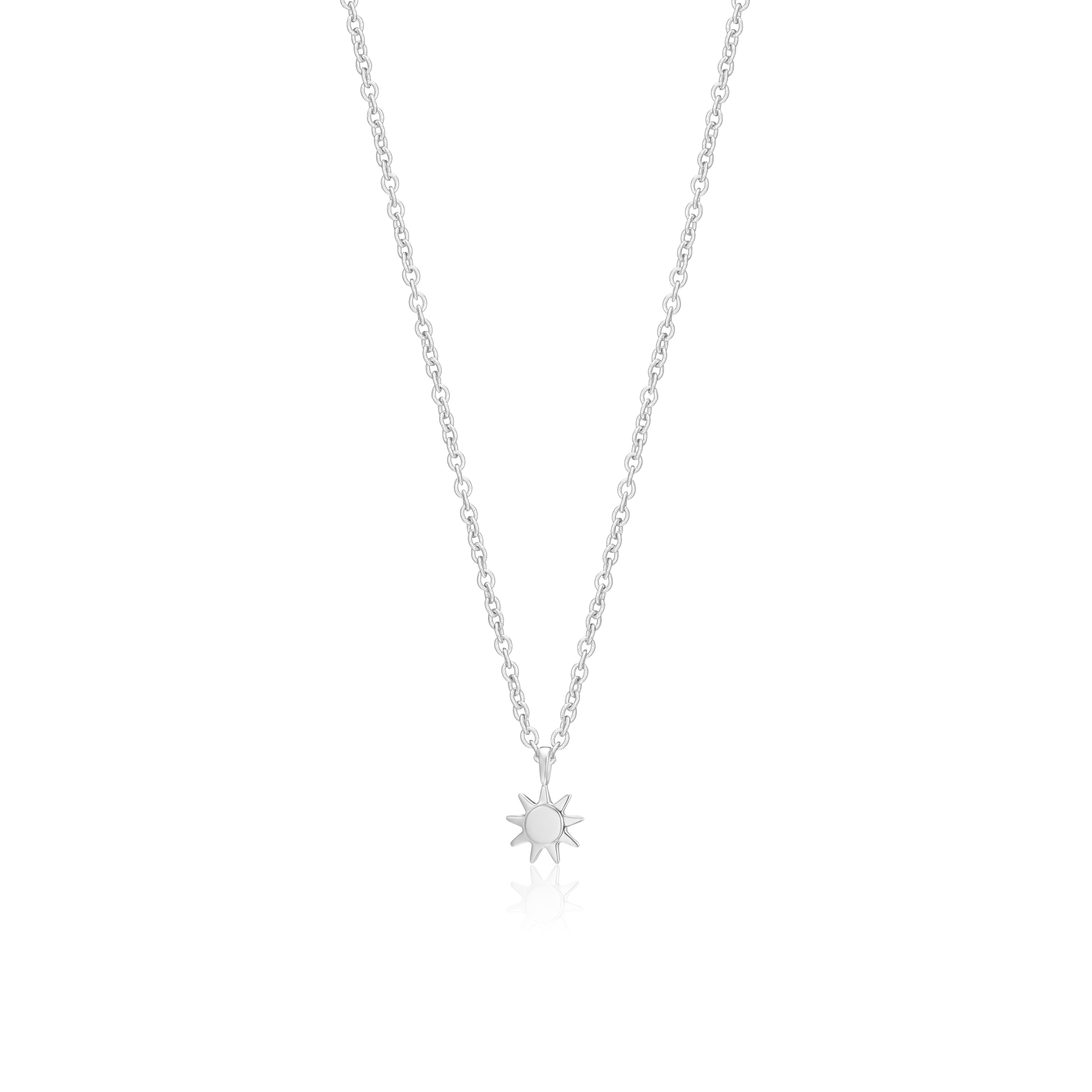 Tiny Sun Charm Polished Sterling Silver