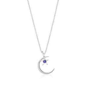 Moon & Stars Birthstone Charm Necklace