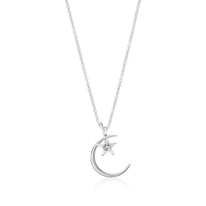 Moon & Stars Birthstone Charm Necklace