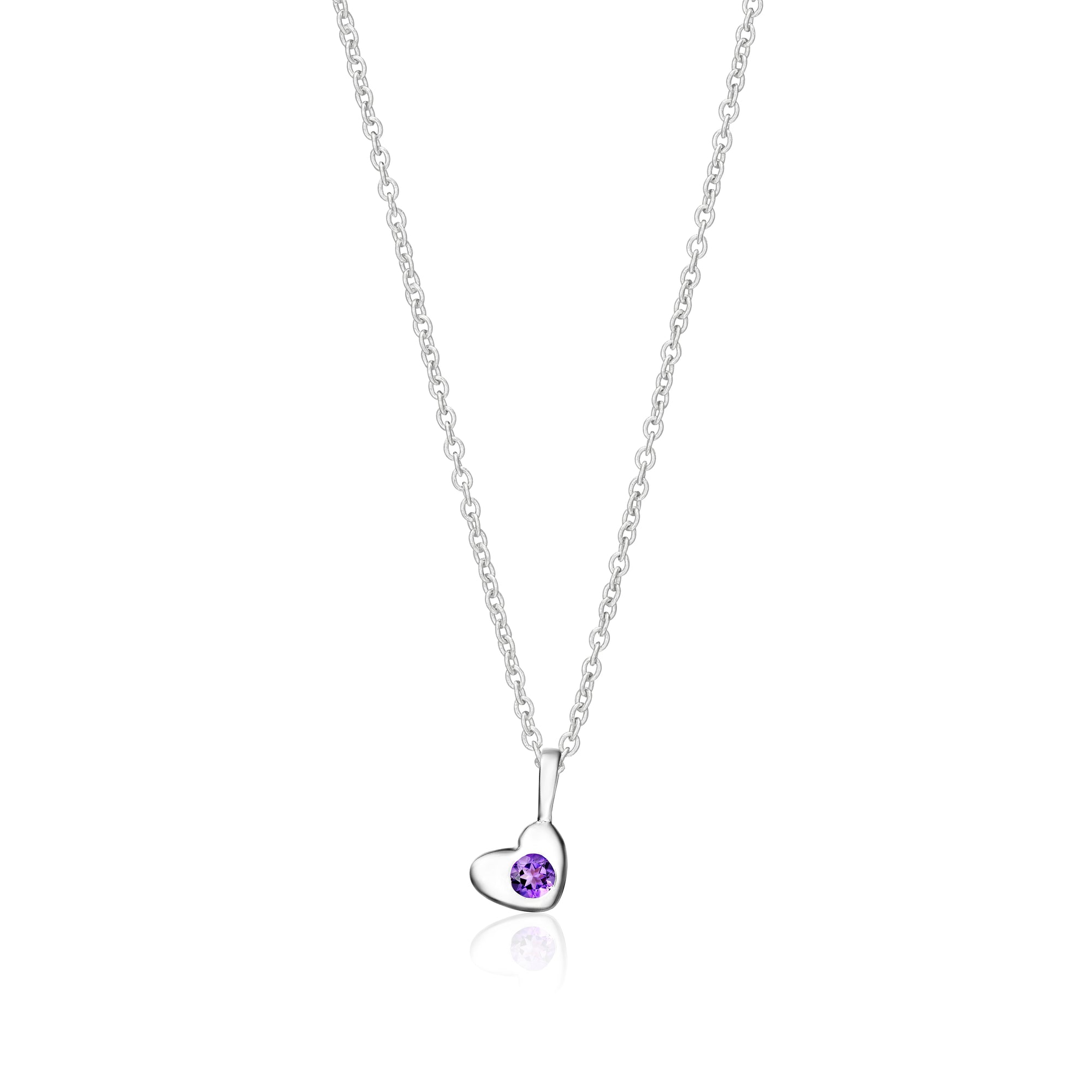 Heart Birthstone Charm Necklace