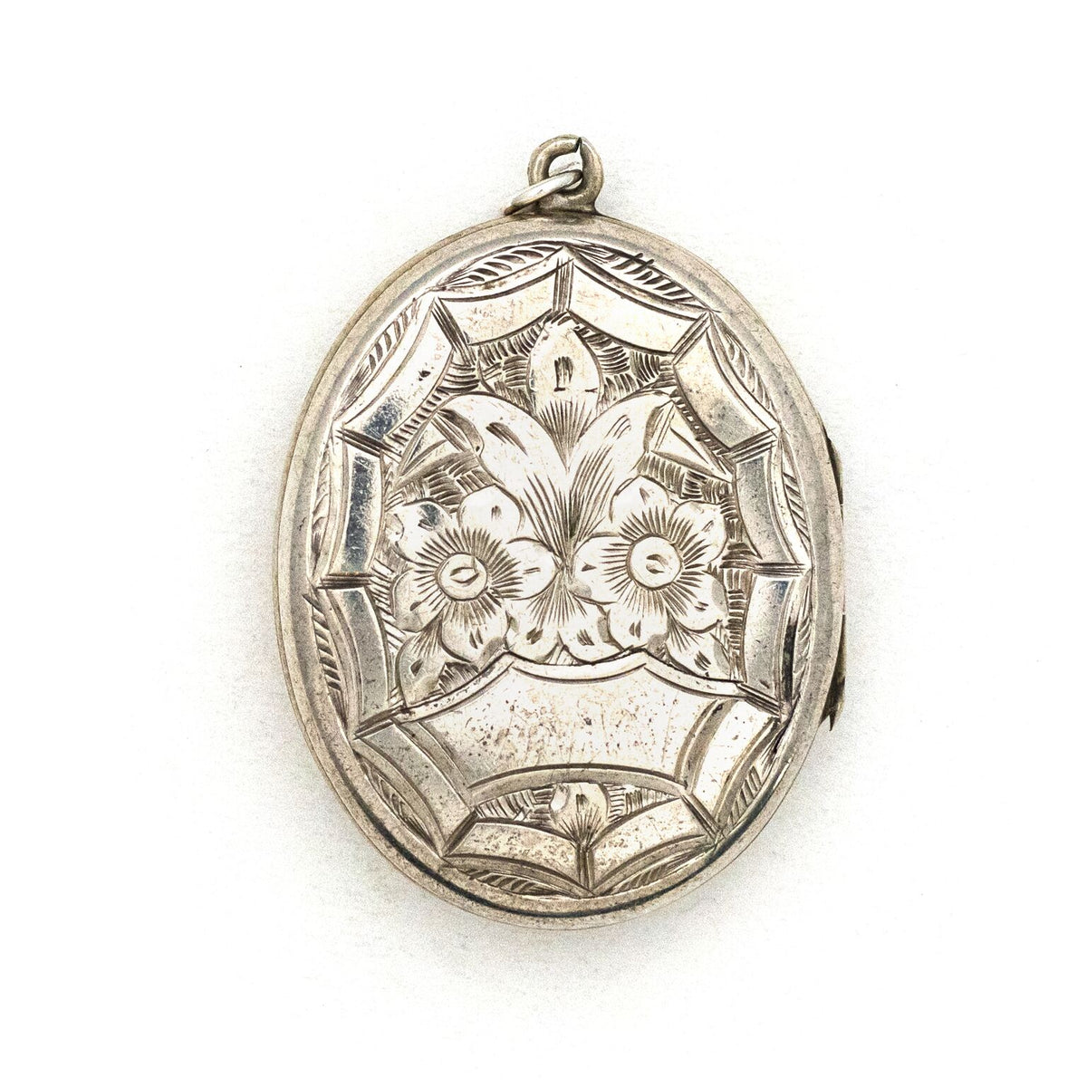 Flower & Buckle Sterling Silver Locket