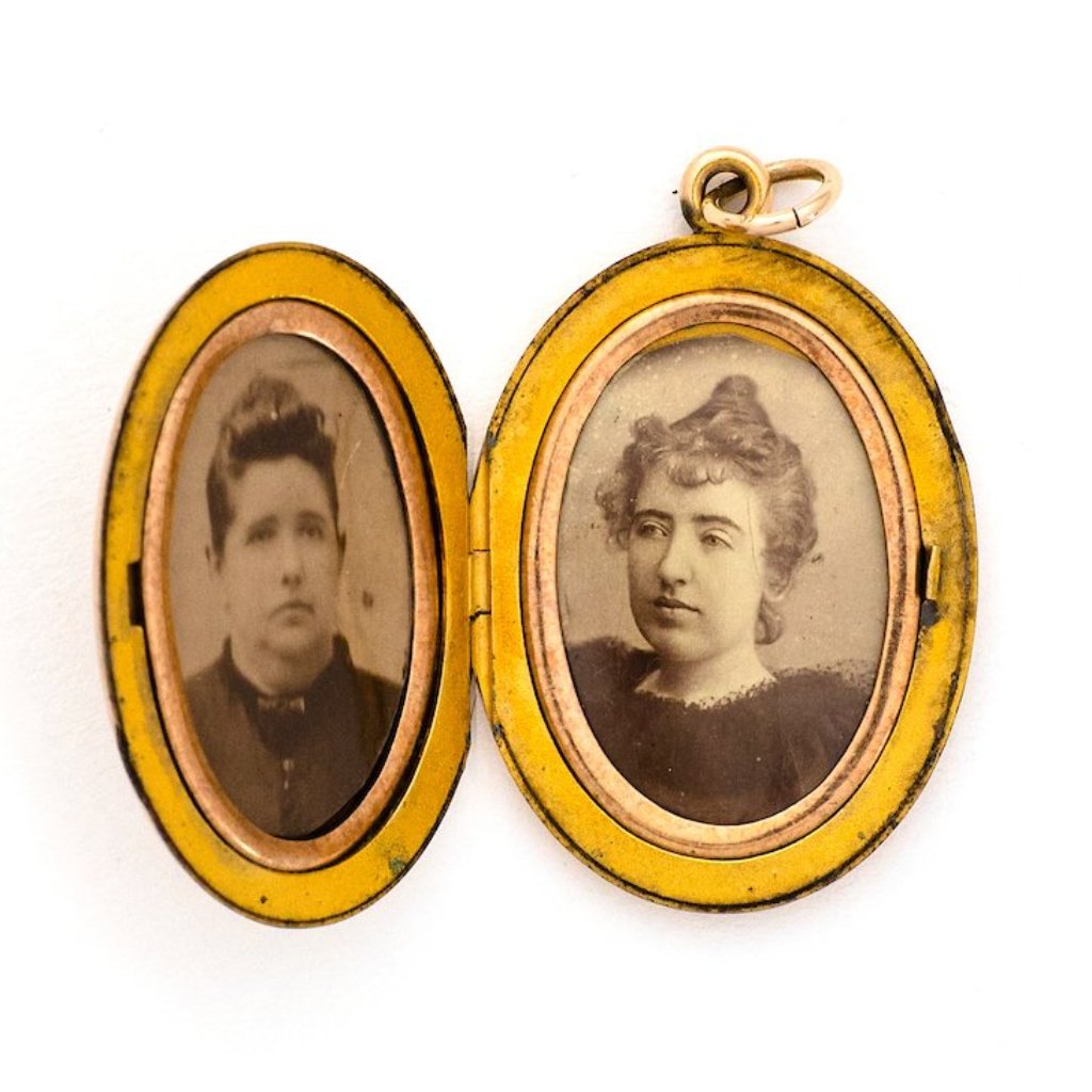 Pinstripe Moon & Star Locket