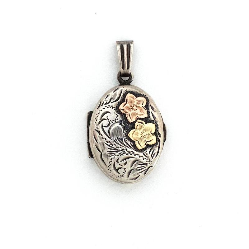 Tri-Metal Floral Locket