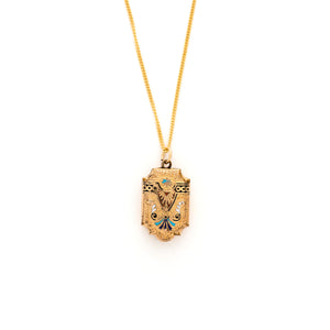 Turquoise Enamel Locket