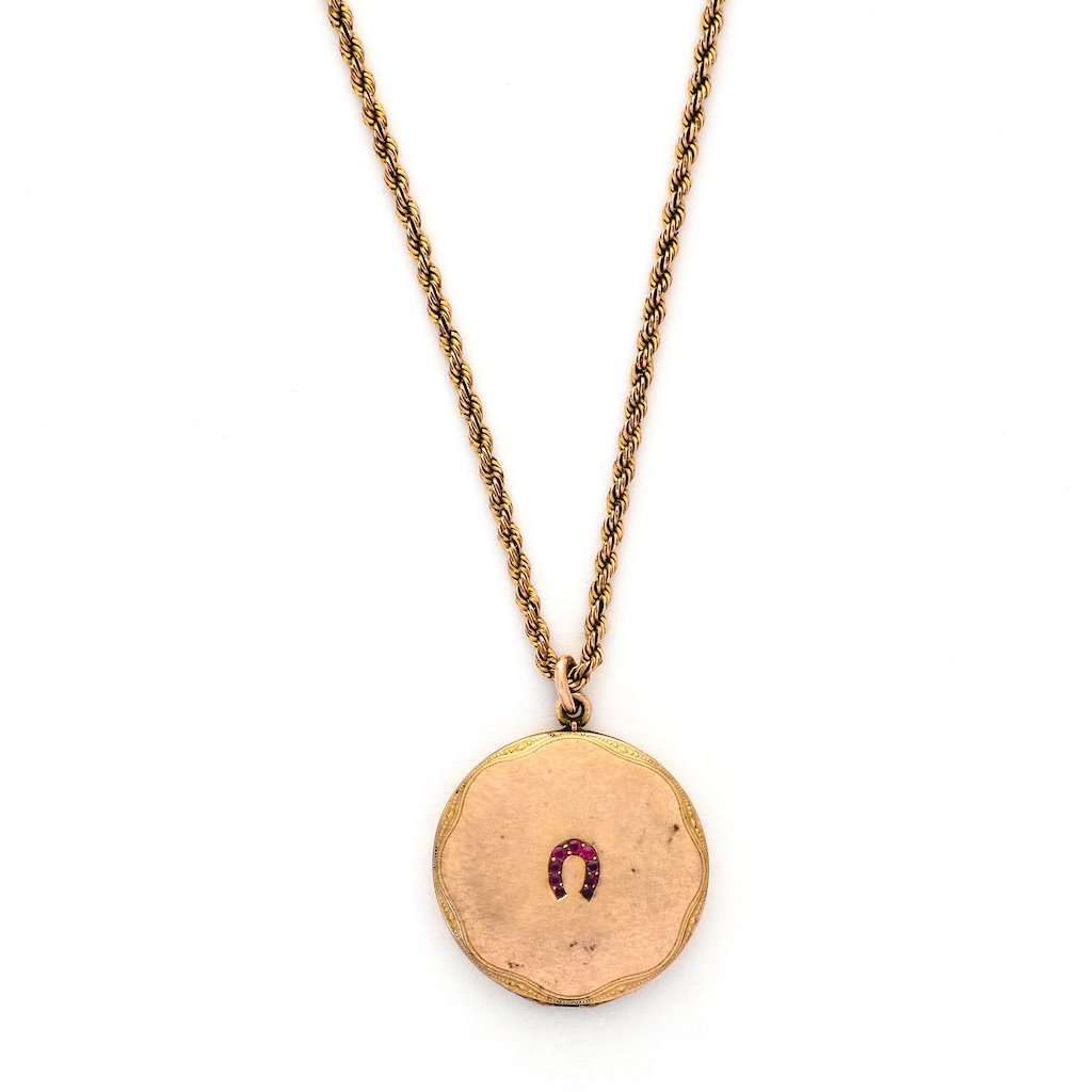 Pink Horseshoe Locket