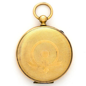 Large Pocket Watch Antique Locket, gold fill, back view